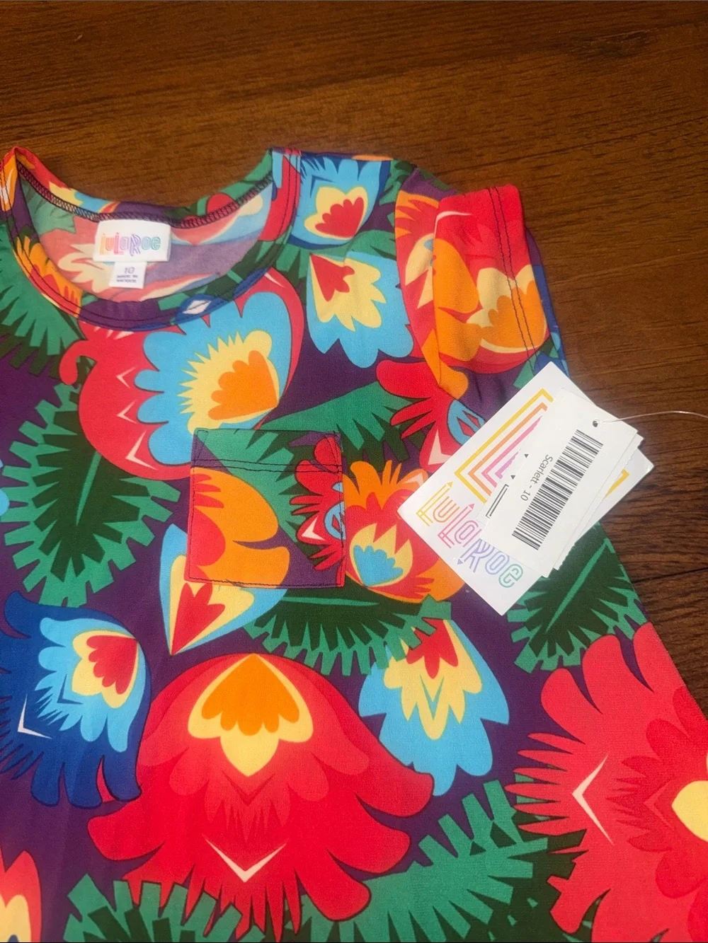 LuLaRoe Bright Multi Floral Scoop Neck Top